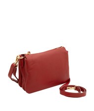 LESAC SIMONA Sac porté épaule en cuir Tris Dollar rouge - Sacs pour Femme - 2
