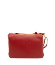 LESAC SIMONA Sac porté épaule en cuir Tris Dollar rouge - Sacs pour Femme - 3