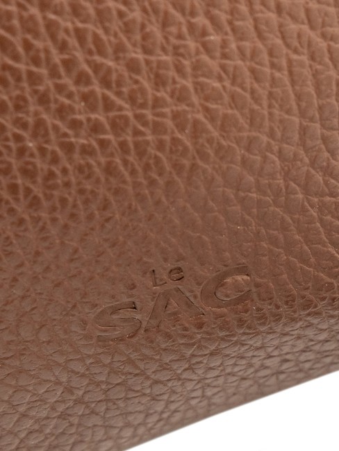 SIMONA Sac porté épaule en cuir Tris Dollar brûlé - Sacs pour Femme