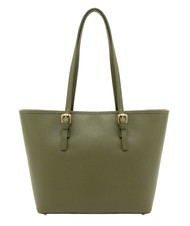 LESAC CHIARA Sac cabas en cuir Dollar olive - Sacs pour Femme - 3