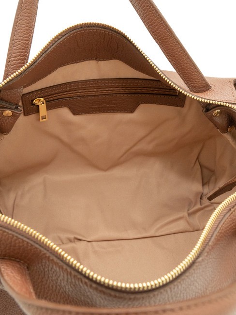 FRESIA Sac &agrave; main, avec bandouli&egrave;re, en cuir br&ucirc;l&eacute; - Sacs pour Femme