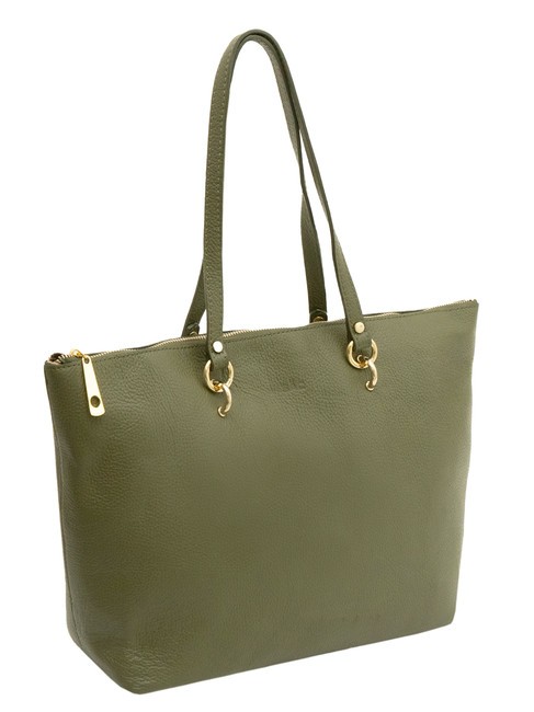 VIOLA  Sac cabas en cuir olive - Sacs pour Femme