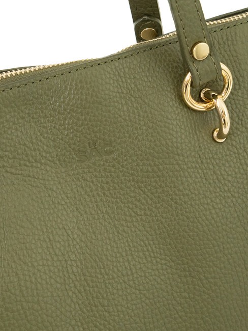 VIOLA  Sac cabas en cuir olive - Sacs pour Femme