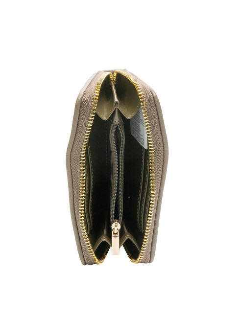 CLAIRE Petit portefeuille zippé autour taupe - Portefeuilles Femme