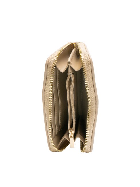 CLAIRE Petit portefeuille zippé autour sable - Portefeuilles Femme