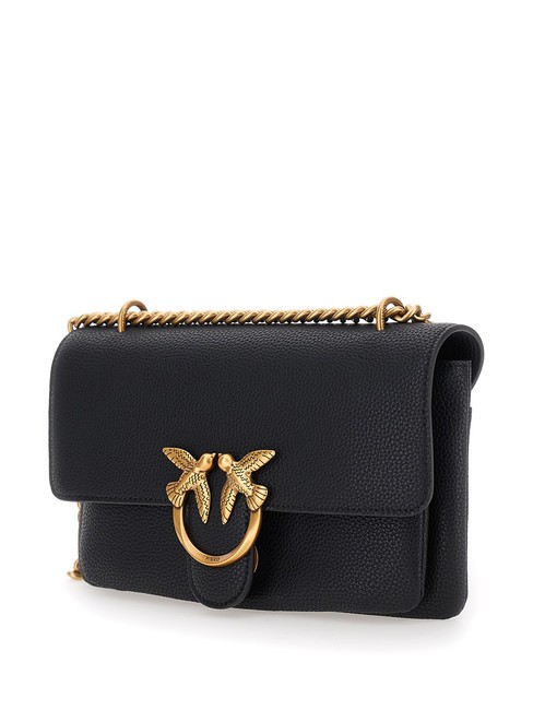 LOVE SOFT MINI Sac port&eacute; &eacute;paule/crois&eacute; noir-or antique - Sacs pour Femme