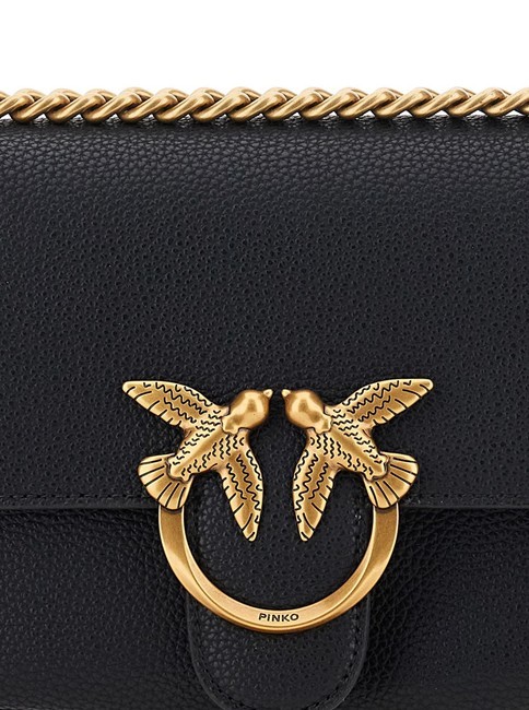 LOVE SOFT MINI Sac port&eacute; &eacute;paule/crois&eacute; noir-or antique - Sacs pour Femme