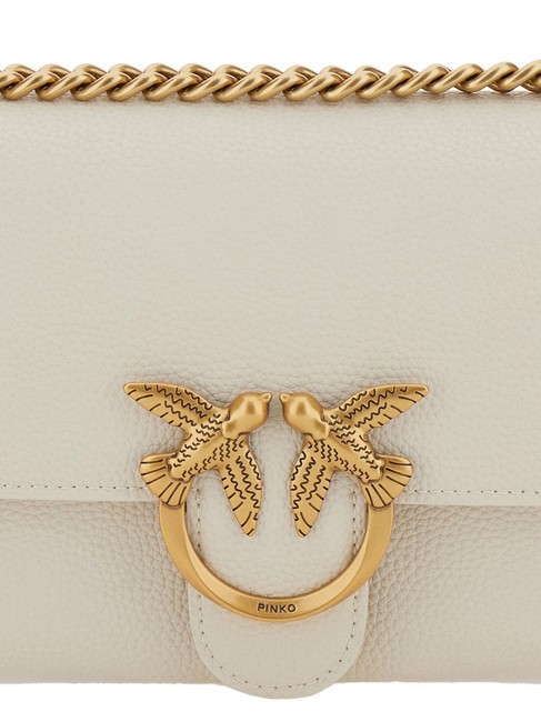 LOVE SOFT MINI Sac port&eacute; &eacute;paule/crois&eacute; blanc de soie-or antique - Sacs pour Femme