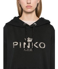 PINKO BASSANI Sweatshirt à capuche limousine noire - Sweat-shirts pour femmes - 3