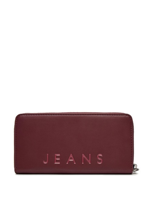 TOMMY JEANS CITY BOLD  Portefeuille zipp&eacute; rouge profond - Portefeuilles Femme