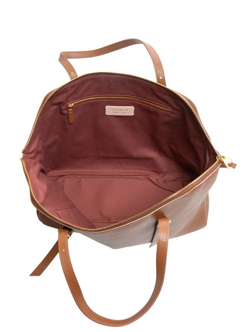 CHERRY Sac cabas port&eacute; &eacute;paule en cuir martel&eacute; BRULE - Sacs pour Femme