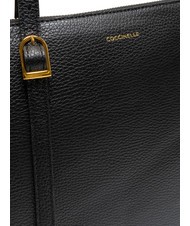 COCCINELLE CHERRY Sac cabas port&eacute; &eacute;paule en cuir martel&eacute; Noir - Sacs pour Femme - 4