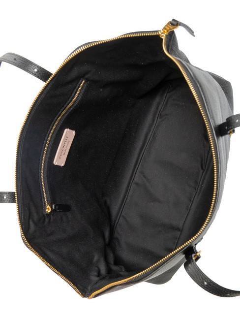 CHERRY Sac cabas port&eacute; &eacute;paule en cuir martel&eacute; Noir - Sacs pour Femme