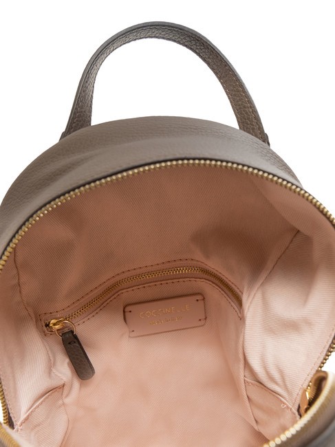 JEN Sac à dos rond en cuir avec poche ébène - Sacs pour Femme