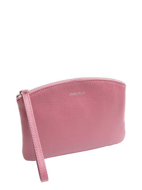 ROUNDED ENVELOPE Pochette en cuir avec manchette pulpe rose - Sacs pour Femme