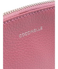 COCCINELLE ROUNDED ENVELOPE Pochette en cuir avec manchette pulpe rose - Sacs pour Femme - 4