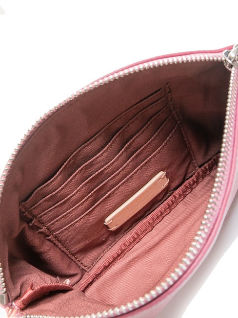 ROUNDED ENVELOPE Pochette en cuir avec manchette pulpe rose - Sacs pour Femme