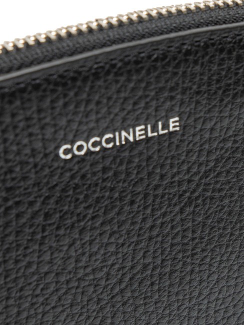 ROUNDED ENVELOPE Pochette en cuir avec manchette Noir - Sacs pour Femme