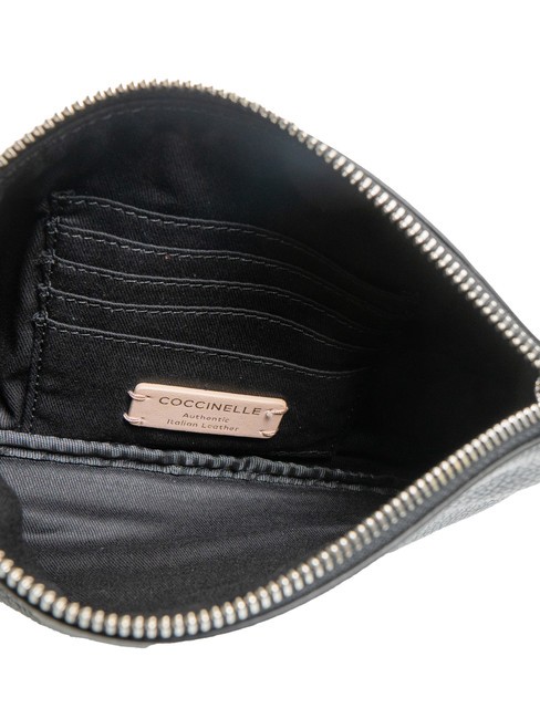 ROUNDED ENVELOPE Pochette en cuir avec manchette Noir - Sacs pour Femme