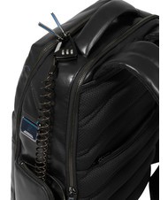 PIQUADRO BLUE SQUARE  Sac à dos pour ordinateur portable 15,6" en cuir Noir - Sacs à dos pour ordinateur portable - 4