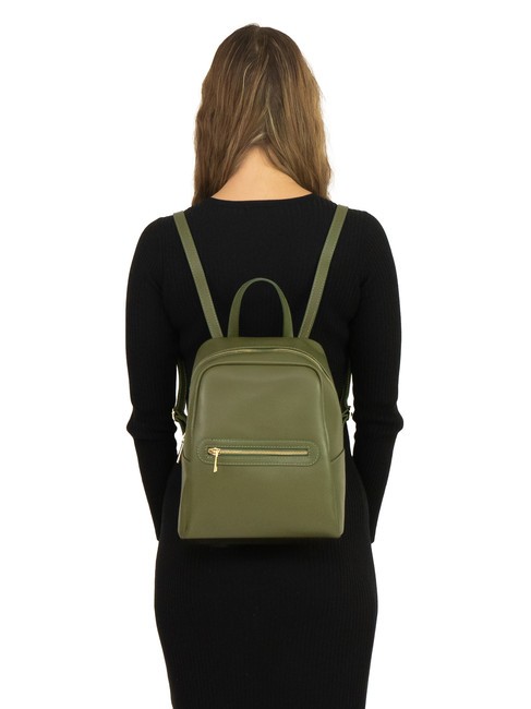GELSO Sac à dos en cuir olive - Sacs pour Femme