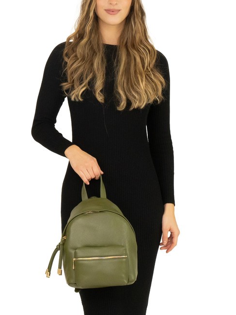 VANESSA Sac à dos en cuir Dollar olive - Sacs pour Femme