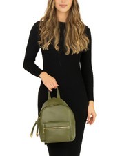 LESAC VANESSA Sac à dos en cuir Dollar olive - Sacs pour Femme - 4