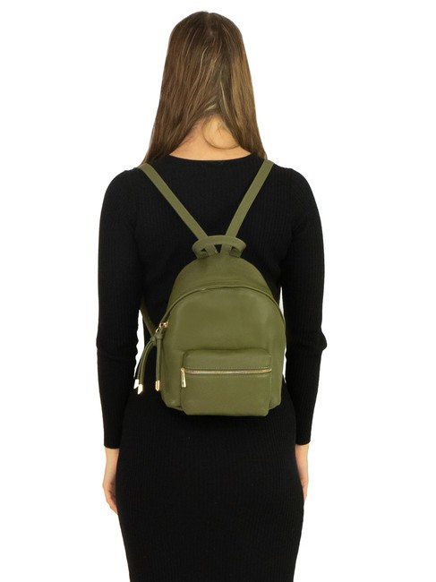 VANESSA Sac à dos en cuir Dollar olive - Sacs pour Femme