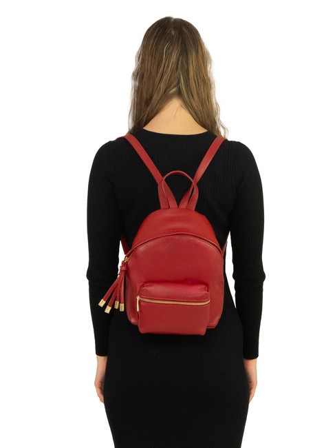 VANESSA Sac à dos en cuir Dollar rouge - Sacs pour Femme