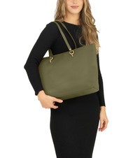 LESAC VIOLA  Sac cabas en cuir olive - Sacs pour Femme - 4