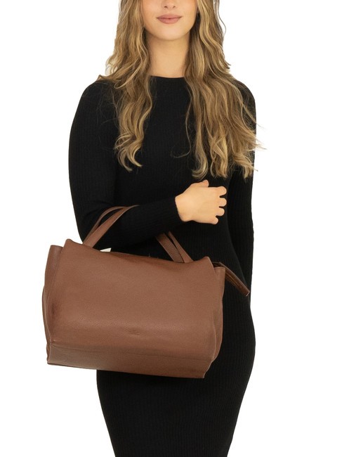 FRESIA Sac &agrave; main, avec bandouli&egrave;re, en cuir br&ucirc;l&eacute; - Sacs pour Femme