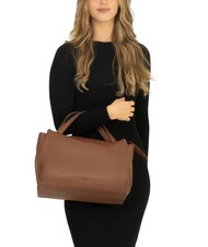 LESAC FRESIA Sac &agrave; main, avec bandouli&egrave;re, en cuir br&ucirc;l&eacute; - Sacs pour Femme - 4