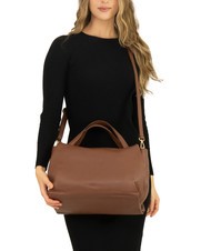 LESAC FRESIA Sac &agrave; main, avec bandouli&egrave;re, en cuir br&ucirc;l&eacute; - Sacs pour Femme - 5