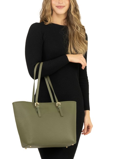 CHIARA Sac cabas en cuir Dollar olive - Sacs pour Femme