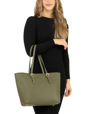 LESAC CHIARA Sac cabas en cuir Dollar olive - Sacs pour Femme - 4