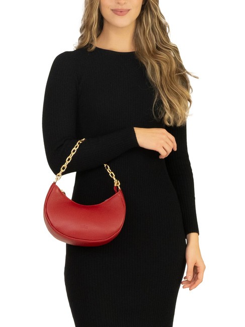 GIUDITTA Sac hobo en cuir avec chaîne rouge - Sacs pour Femme