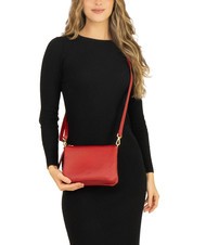 LESAC SIMONA Sac porté épaule en cuir Tris Dollar rouge - Sacs pour Femme - 4