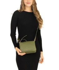 LESAC SIMONA Sac porté épaule en cuir Tris Dollar olive - Sacs pour Femme - 4