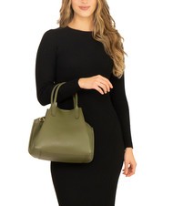 LESAC ALICE Sac à main en cuir avec bandoulière olive - Sacs pour Femme - 4