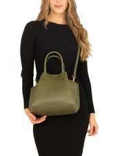 LESAC ALICE Sac à main en cuir avec bandoulière olive - Sacs pour Femme - 5
