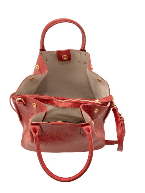 ALICE Sac à main en cuir avec bandoulière rouge - Sacs pour Femme