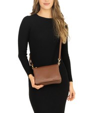 LESAC SIMONA Sac porté épaule en cuir Tris Dollar brûlé - Sacs pour Femme - 4