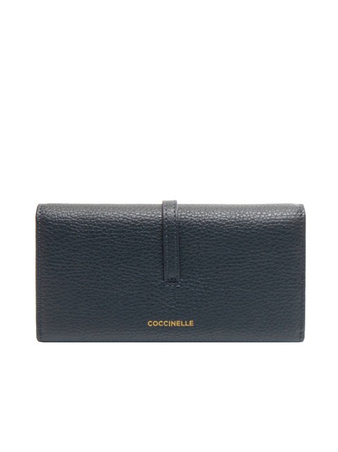 CHERRY Grand portefeuille en cuir, 12 cc bleu nuit - Portefeuilles Femme