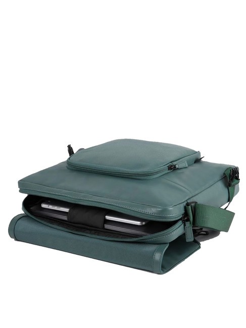CAMPIONARIO - KYOTO Messenger pour PC 14", en cuir VERT - Porte Documents Travail
