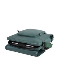PIQUADRO CAMPIONARIO - KYOTO Messenger pour PC 14", en cuir VERT - Porte Documents Travail - 2