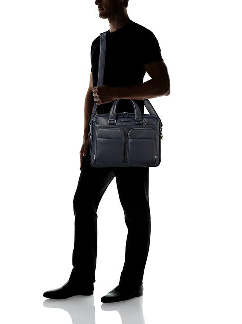 CAMPIONARIO - MODUS Serviette en cuir pour pc 14" bleu - Porte Documents Travail