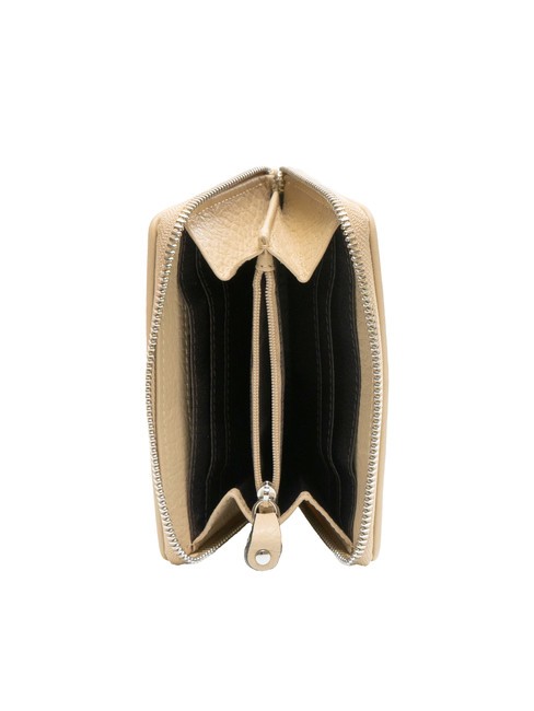 SIERRA Portefeuille moyen en cuir zippé sur tout le pourtour BEIGE - Portefeuilles Femme