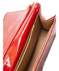 LOVE MOSCHINO SHINY CROCO Pochette avec bandouli&egrave;re en m&eacute;tal ROUGE - Sacs pour Femme - 4