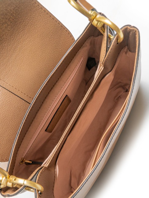 ELISABETTA Sac bandoulière en cuir à rabat huître ab. or - Sacs pour Femme