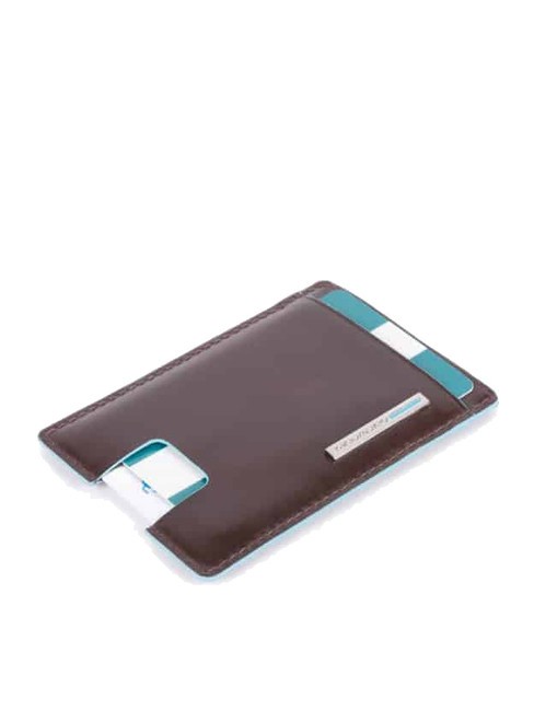 CAMPIONARIO - BLUE SQUARE  Porte-cartes plat en cuir ACAJOU - Portefeuilles Homme